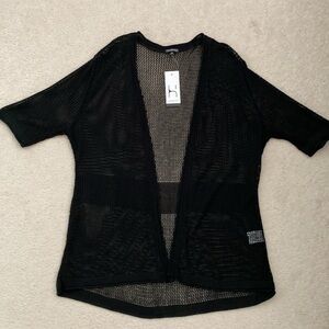 Hannah black knit bolero/shrug sweater, size XL